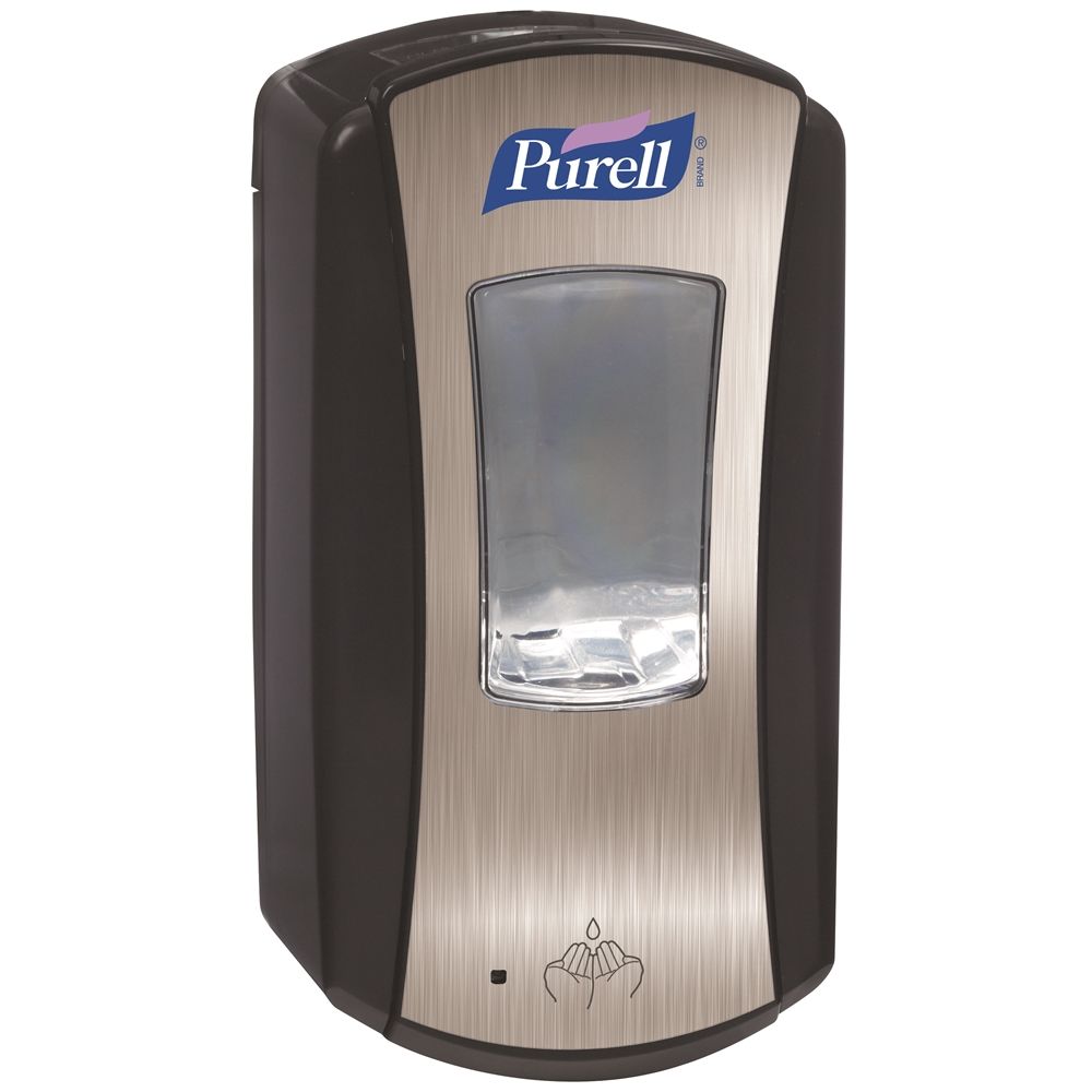 PURELL® LTX-12 Touch Free Dispenser, Brushed Chrome/Black